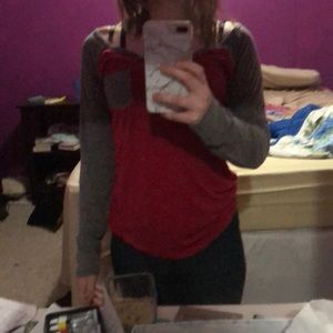 Rue 21 red and grey top size L